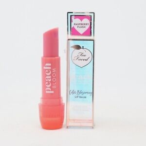 NWT Too Faced Peach Bloom Color Blossoming Lip Balm in Raspberry Flush